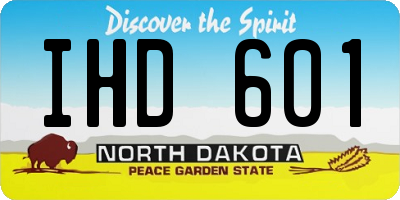 ND license plate IHD601
