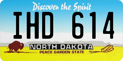 ND license plate IHD614