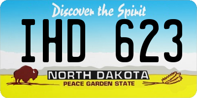 ND license plate IHD623