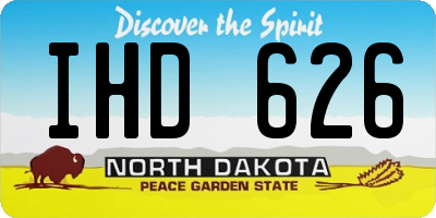 ND license plate IHD626