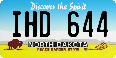 ND license plate IHD644