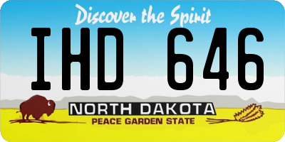 ND license plate IHD646