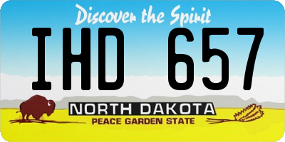 ND license plate IHD657