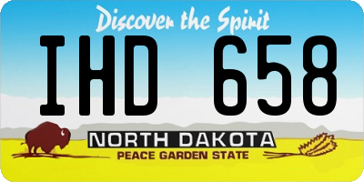 ND license plate IHD658