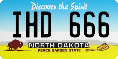 ND license plate IHD666