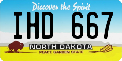 ND license plate IHD667