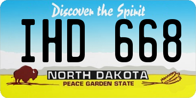 ND license plate IHD668