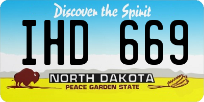 ND license plate IHD669