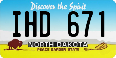 ND license plate IHD671