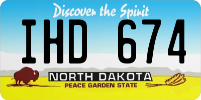ND license plate IHD674