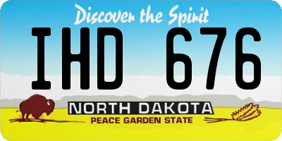 ND license plate IHD676