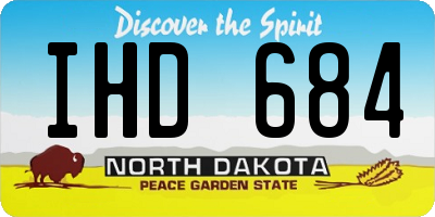 ND license plate IHD684