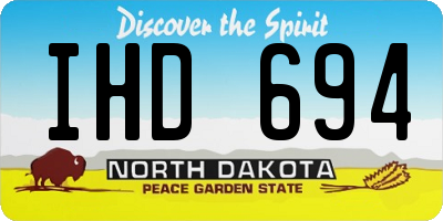 ND license plate IHD694