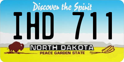 ND license plate IHD711