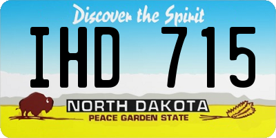 ND license plate IHD715
