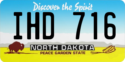 ND license plate IHD716