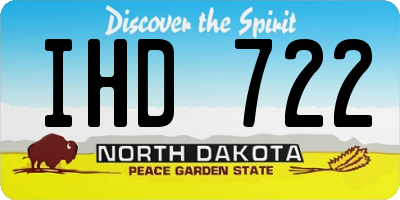 ND license plate IHD722