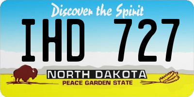 ND license plate IHD727