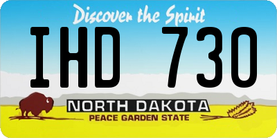 ND license plate IHD730