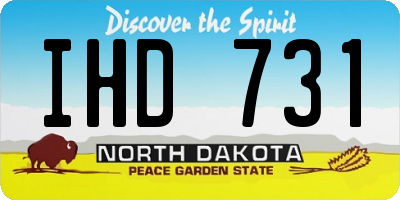 ND license plate IHD731