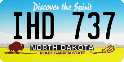 ND license plate IHD737
