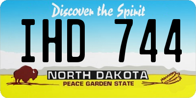 ND license plate IHD744