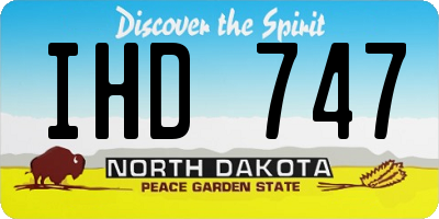 ND license plate IHD747