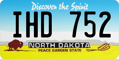 ND license plate IHD752