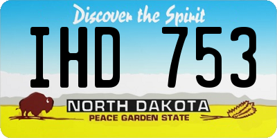 ND license plate IHD753