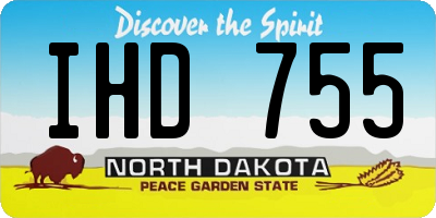 ND license plate IHD755