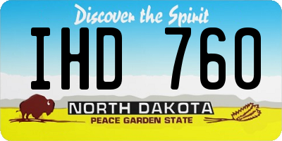 ND license plate IHD760