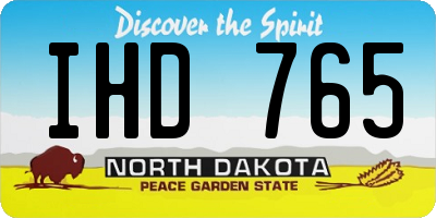 ND license plate IHD765