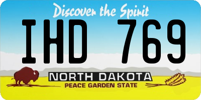 ND license plate IHD769