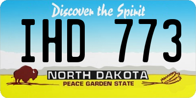 ND license plate IHD773
