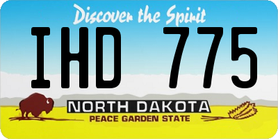 ND license plate IHD775