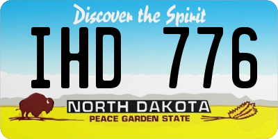 ND license plate IHD776