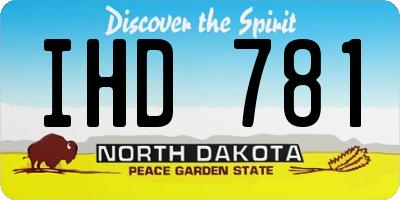 ND license plate IHD781