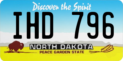 ND license plate IHD796