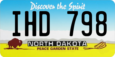 ND license plate IHD798