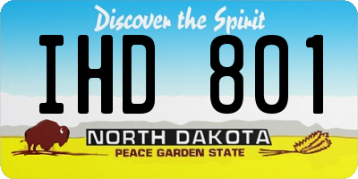 ND license plate IHD801