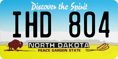 ND license plate IHD804