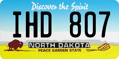 ND license plate IHD807