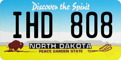 ND license plate IHD808