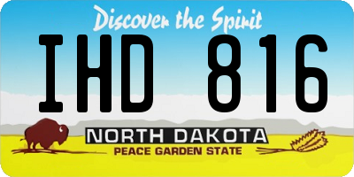 ND license plate IHD816