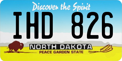 ND license plate IHD826