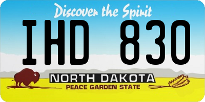 ND license plate IHD830
