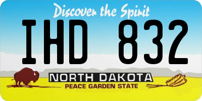 ND license plate IHD832