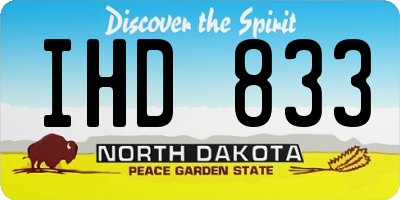 ND license plate IHD833