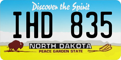 ND license plate IHD835