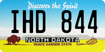 ND license plate IHD844